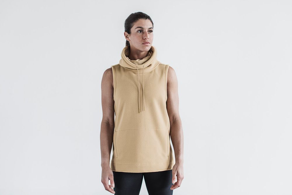 Sans Manches NOBULL Femme Beige - NOBULL Arctic Cowl,France (7324-ZQCEV)